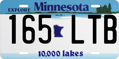 MN license plate 165LTB