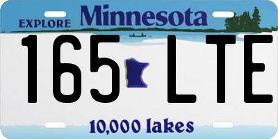 MN license plate 165LTE