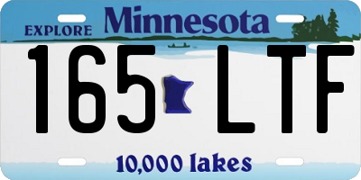 MN license plate 165LTF