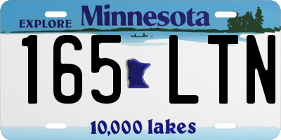 MN license plate 165LTN