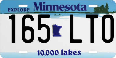 MN license plate 165LTO