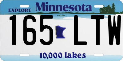 MN license plate 165LTW