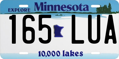 MN license plate 165LUA