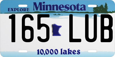 MN license plate 165LUB