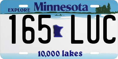 MN license plate 165LUC
