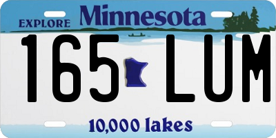 MN license plate 165LUM