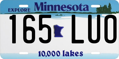 MN license plate 165LUO