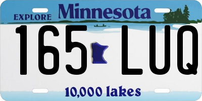 MN license plate 165LUQ
