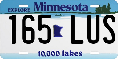 MN license plate 165LUS