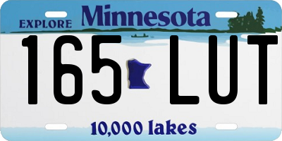 MN license plate 165LUT