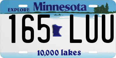 MN license plate 165LUU