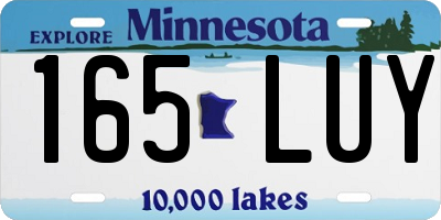 MN license plate 165LUY