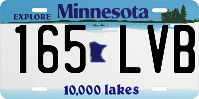 MN license plate 165LVB