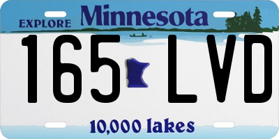 MN license plate 165LVD