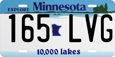 MN license plate 165LVG