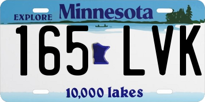 MN license plate 165LVK