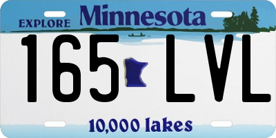 MN license plate 165LVL