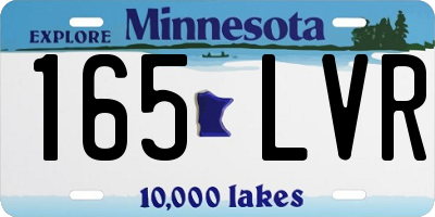 MN license plate 165LVR