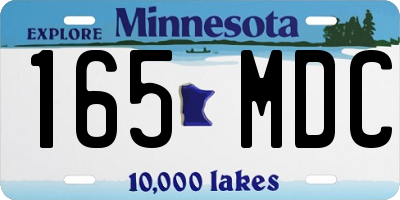 MN license plate 165MDC