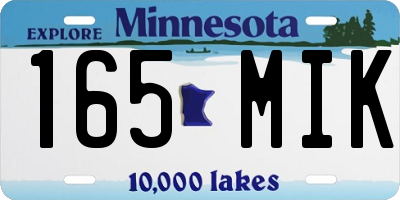 MN license plate 165MIK