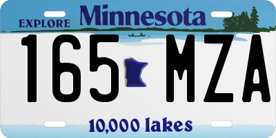 MN license plate 165MZA