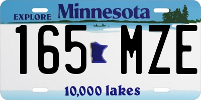 MN license plate 165MZE