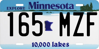 MN license plate 165MZF