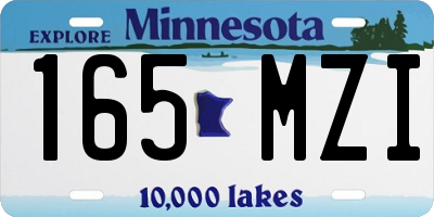 MN license plate 165MZI