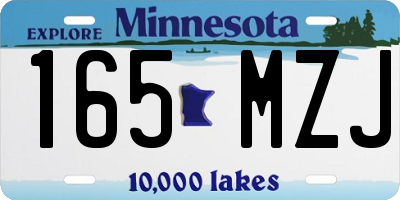 MN license plate 165MZJ