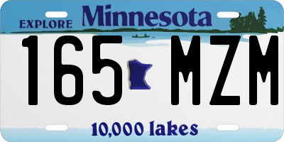 MN license plate 165MZM