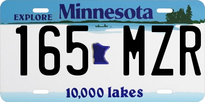 MN license plate 165MZR