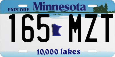 MN license plate 165MZT