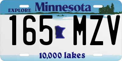 MN license plate 165MZV