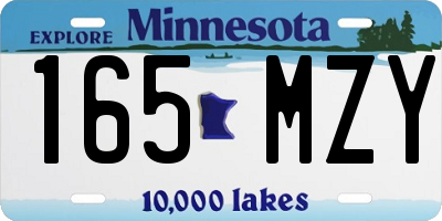 MN license plate 165MZY
