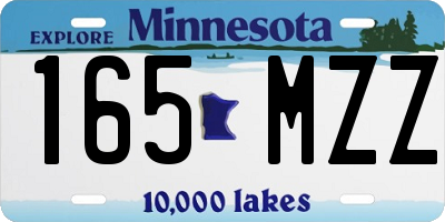 MN license plate 165MZZ