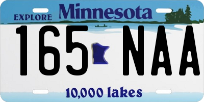 MN license plate 165NAA