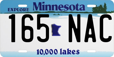 MN license plate 165NAC
