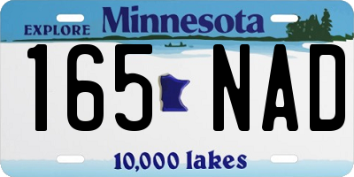 MN license plate 165NAD