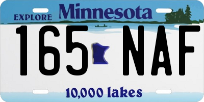 MN license plate 165NAF