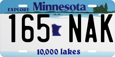 MN license plate 165NAK
