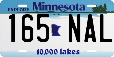 MN license plate 165NAL