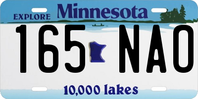 MN license plate 165NAO