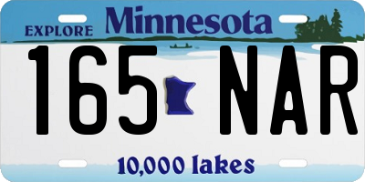 MN license plate 165NAR