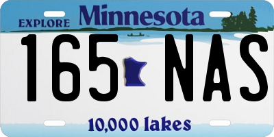 MN license plate 165NAS