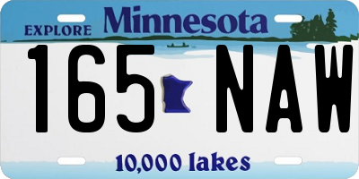 MN license plate 165NAW