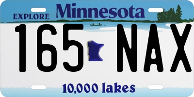 MN license plate 165NAX