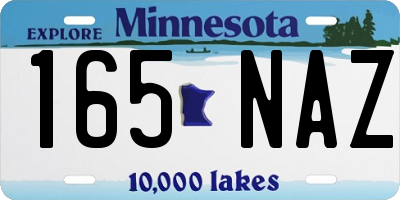 MN license plate 165NAZ