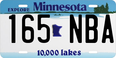 MN license plate 165NBA