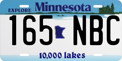 MN license plate 165NBC