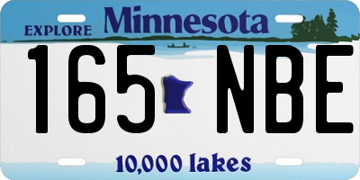 MN license plate 165NBE